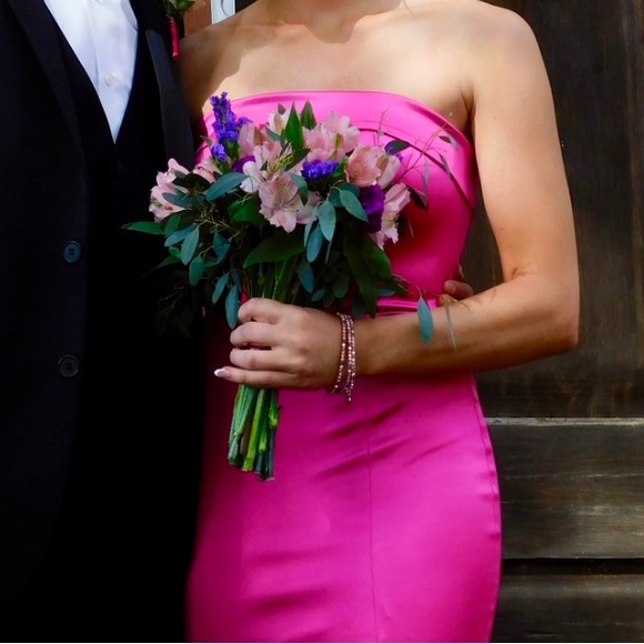 PINK SILK EVENING GOWN (PROM/PAGEANT/FORMAL) - Picture 7 of 11